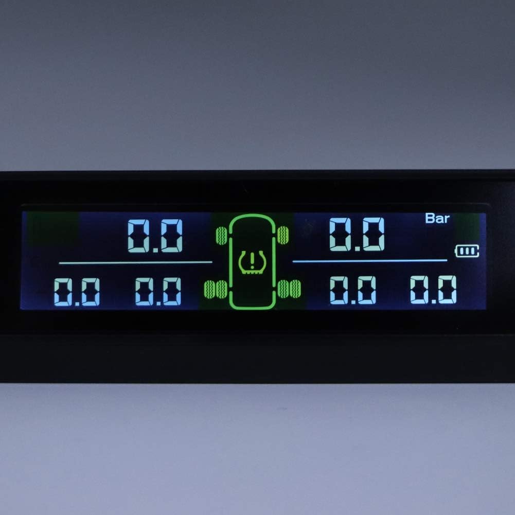 Solar Powered TPMS Tire Pressure Monitor System with LCD 6 External Sensor Pack of 2 P915