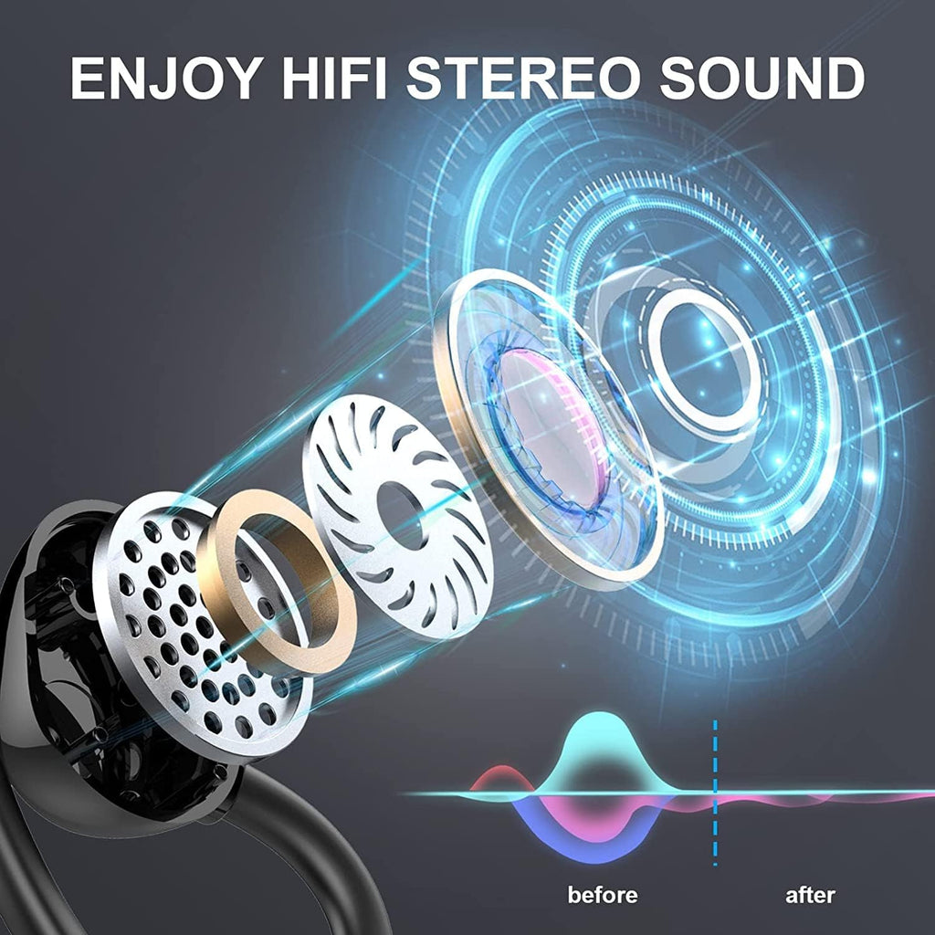 Wireless Bluetooth 5.1 Earbuds with Earhooks, IP7 Waterproof, 48H Playtime, Pack of 2 V214998