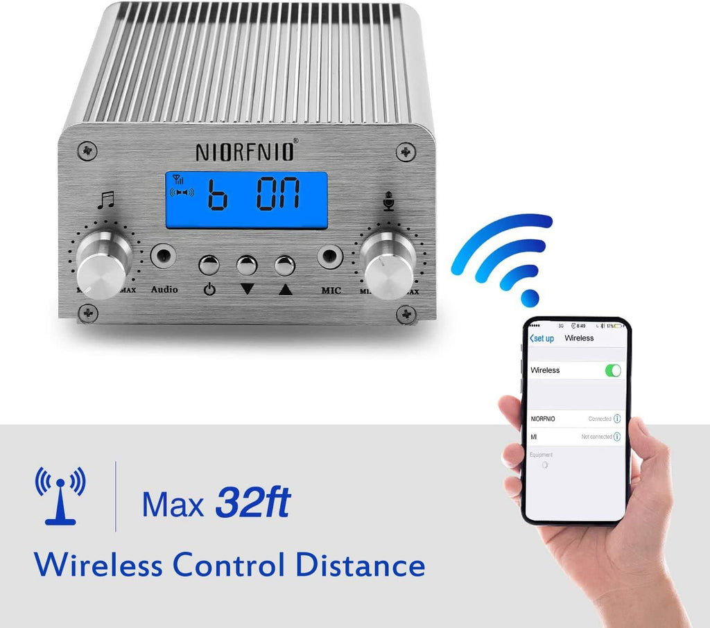 88.0-108.00MHz PLL FM Transmitter Radio Stereo Station Wireless Broadcast with TNC Antenna K107