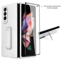 White Carbon Fiber Slim Case with Hidden Kickstand for Samsung Galaxy Z Fold 4 W6933