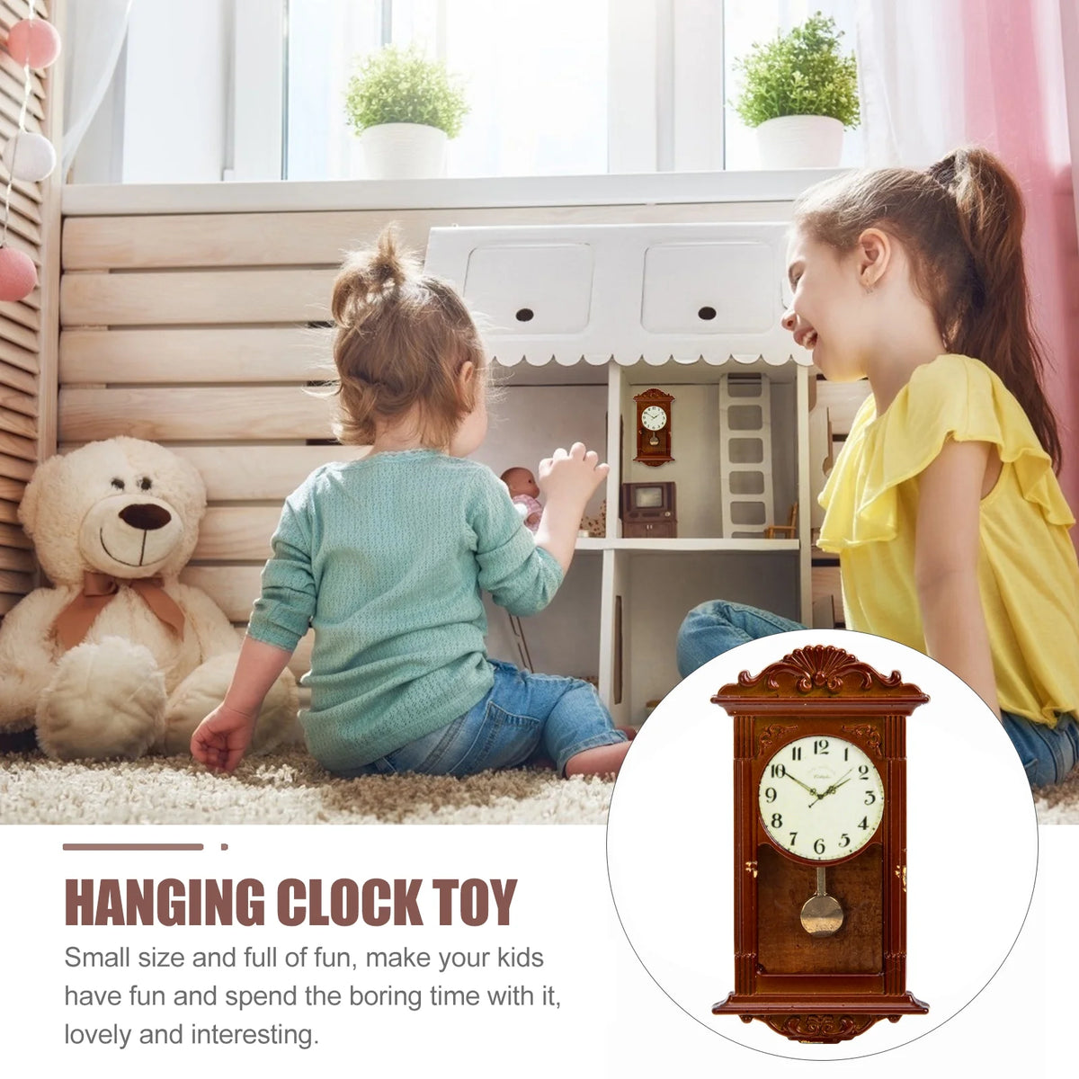Miniature Roman Clock Doll House Metal Toy S638