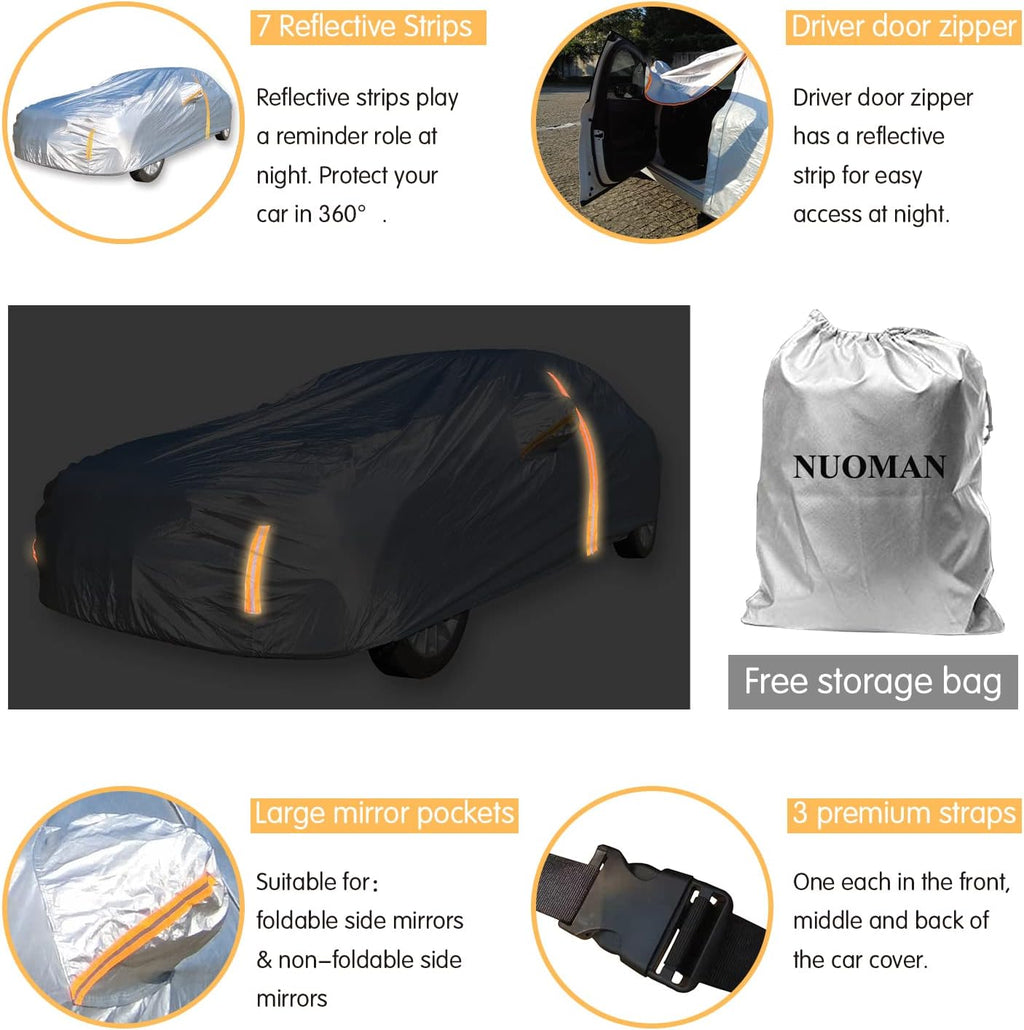 6 Layers Waterproof Cotton Car Cover with Zipper N821552