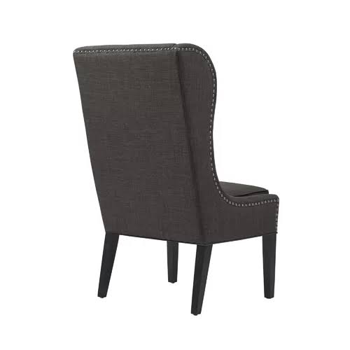 Charcoal Polyester Wingback Chair M691
