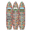 Multicolor 3 Panel Surfboard Shaped Room Divider T547
