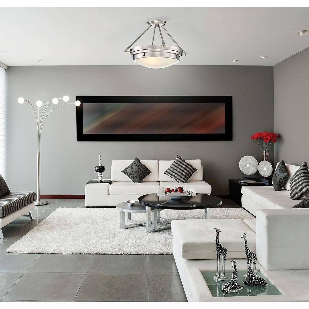One Light Semi Flush Mount Black Q123