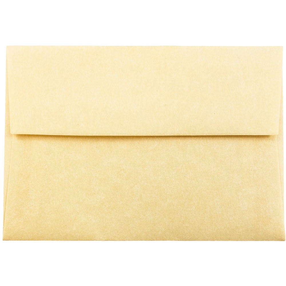 4Bar A1 Invitation Envelopes, 3 5/8 x 5 1/8, Parchment Antique Gold Recycled, 1000/Carton, Yellow Y1122