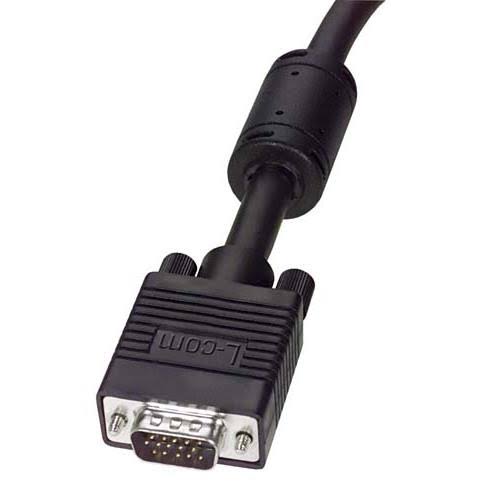 Black VGA Cable, HD15 Male to Male with Ferrites, 200 ft U3538