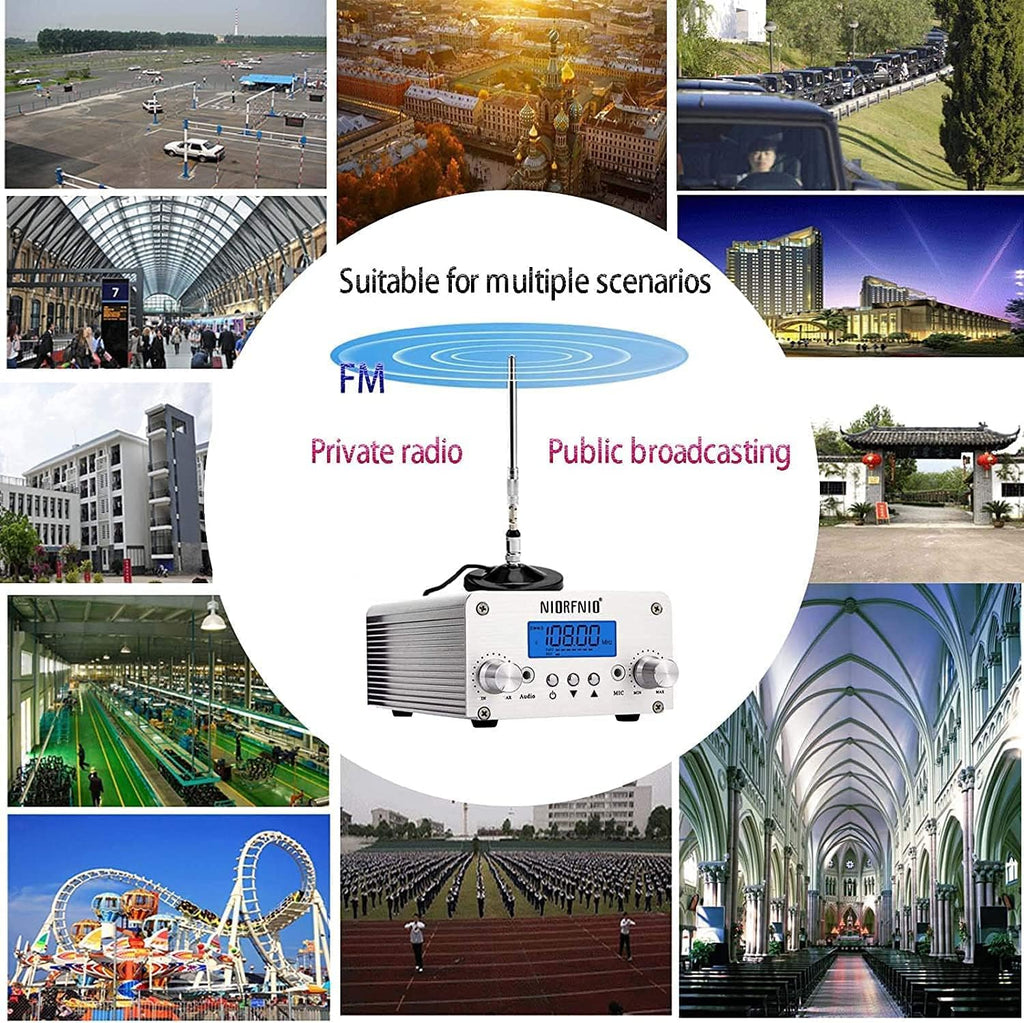 88.0-108.00MHz PLL FM Transmitter Radio Stereo Station Wireless Broadcast with TNC Antenna K107