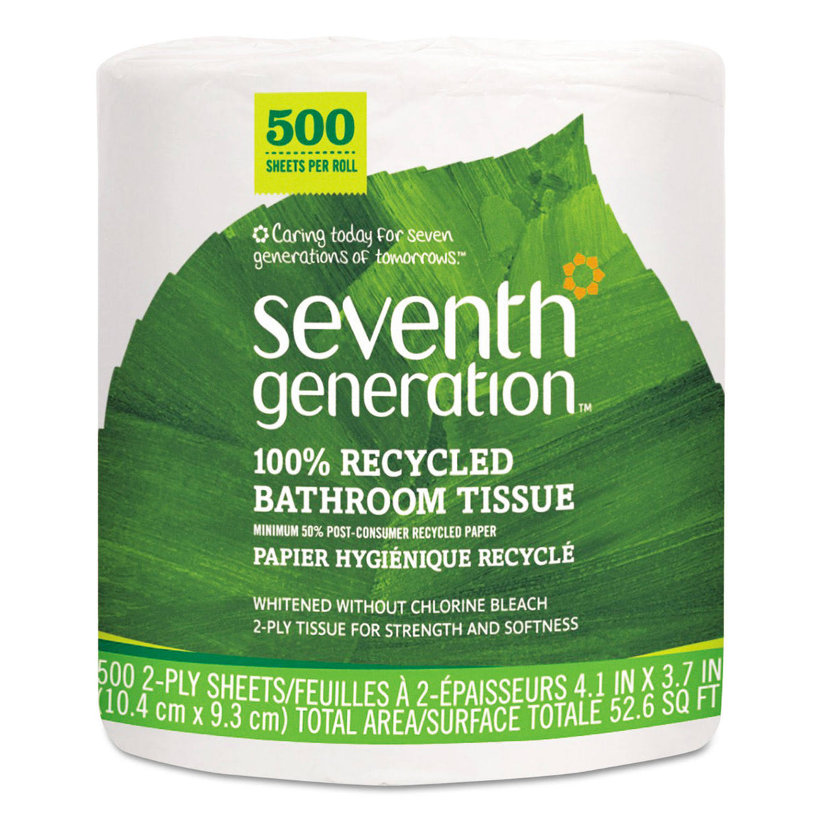 100% Recycled Bathroom Tissue 2-Ply White 500 Sheets Jumbo Roll 60 Carton F8554