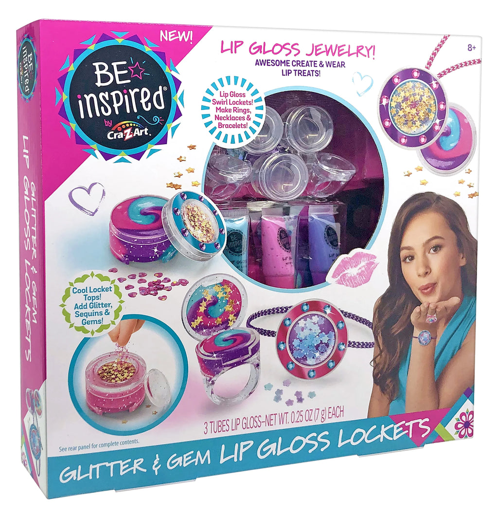 Glitter & Gem Lip Gloss Lockets Multicolor Craft Kit O84134
