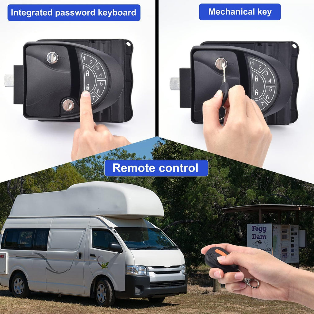 RV Keyless Entry Door Lock with Backlit Keypad and 2 Key Fobs, Pack of 2 U78381