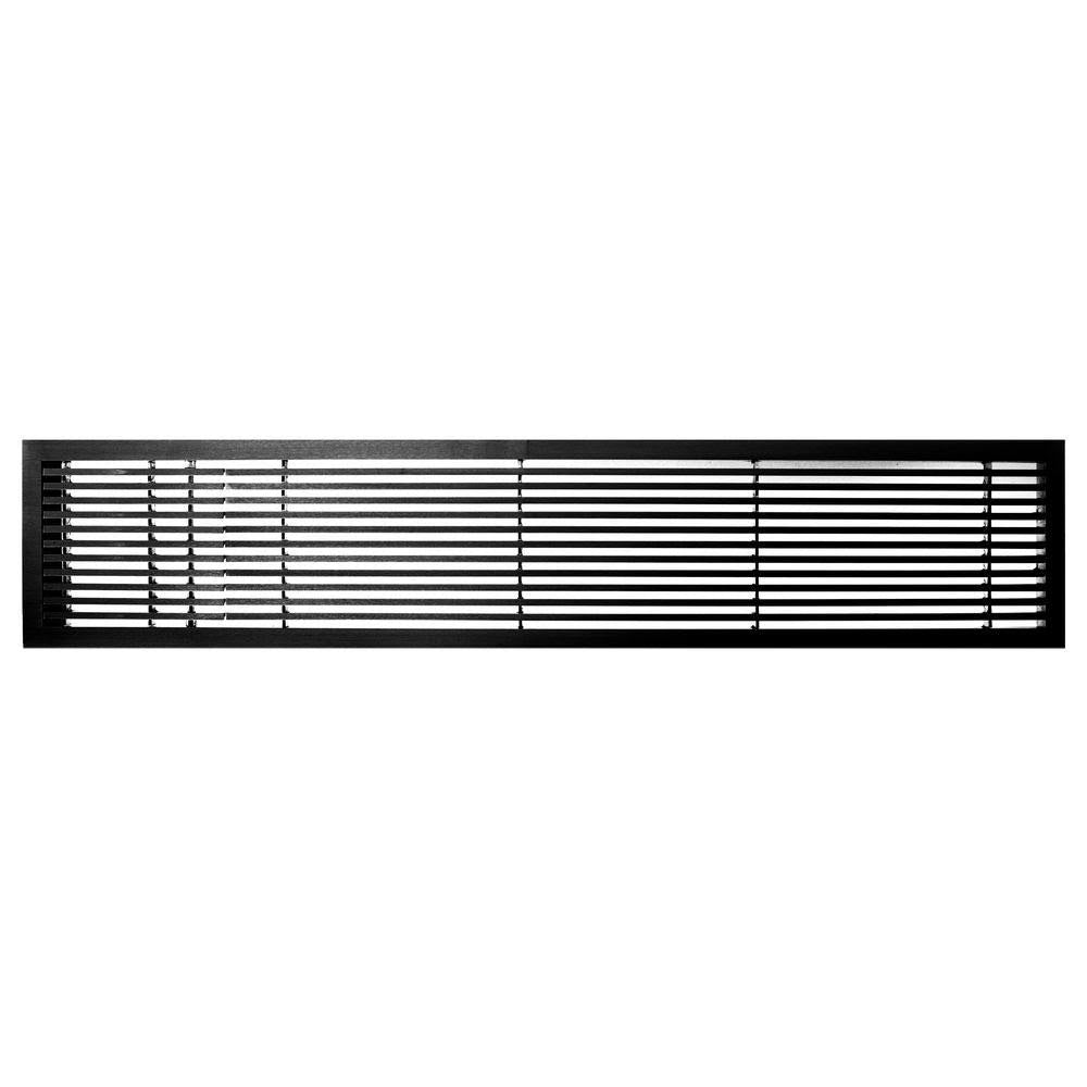 Black-Matte Solid Aluminum Fixed Bar Supply/Return Air Vent Grille K4910