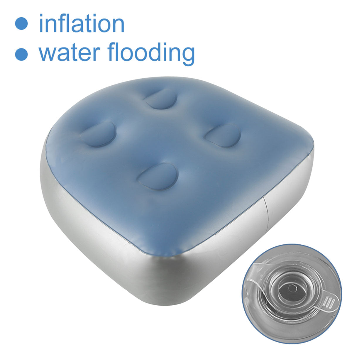 Spa and Hot Tub Booster Seat Pad with Suction Cup, Back Support Bath Spa Pad Soft Inflatable Massage Cushion V818336