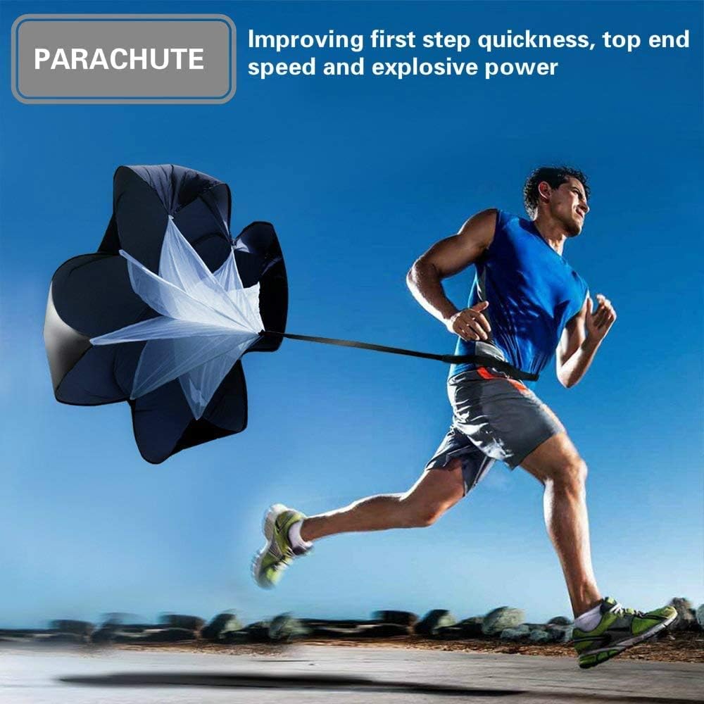 Speed Agility Training Kit with Agility Ladder, 5 Cones, Resistance Parachute, 4 Metal Stakes & Carrying Bag E38022