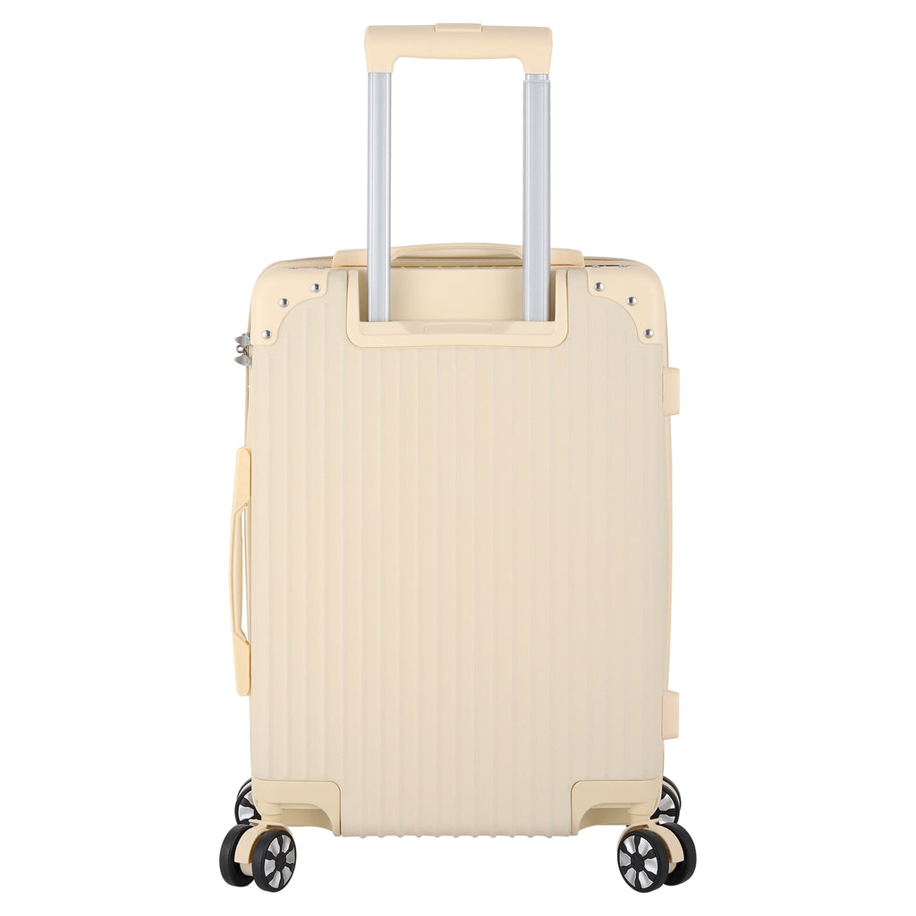 Cream Beige 5PCS Travel Luggage Set with Makeup Case J2672