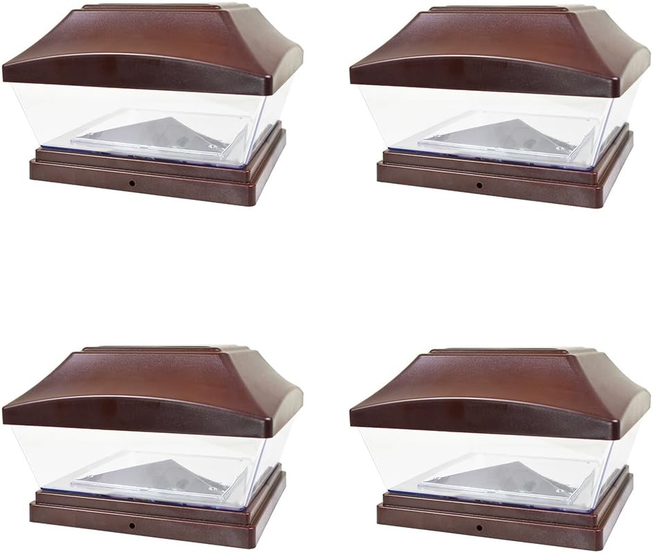 Brown 4 Pack Solar LED Post Cap Light B485
