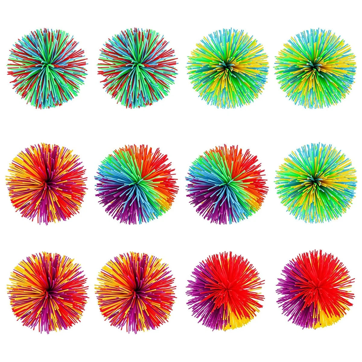 12pcs Silicone Sensory Rainbow Splat Balls T875