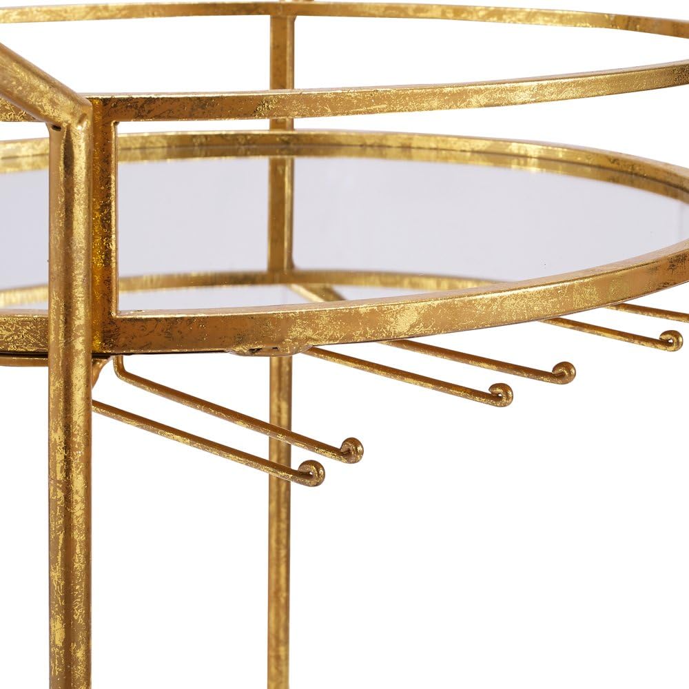 Gold Round Bar Cart V45047