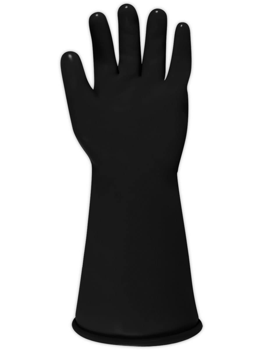 Black Rubber Lineman Safety Gloves, Class 00, Size 10 X516343