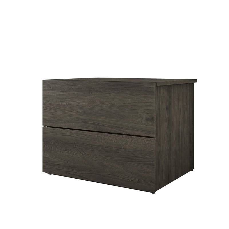 Queen Size 4 Piece Bedroom Set Bark Grey and White U209674