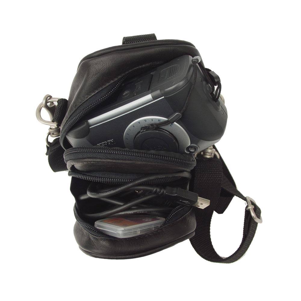 Black Leather Camera Bag W60237