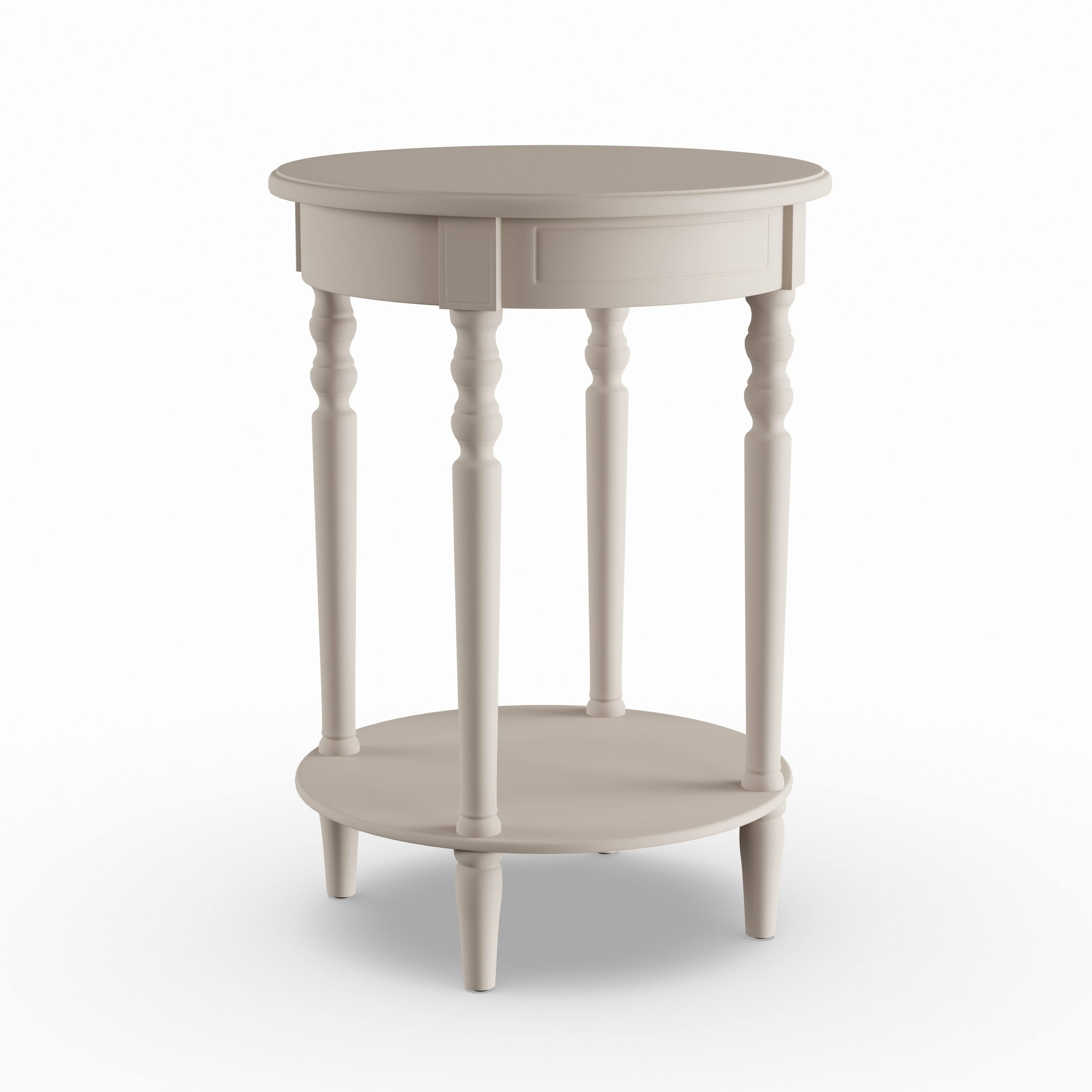 Antique White Oval Accent Table T86765
