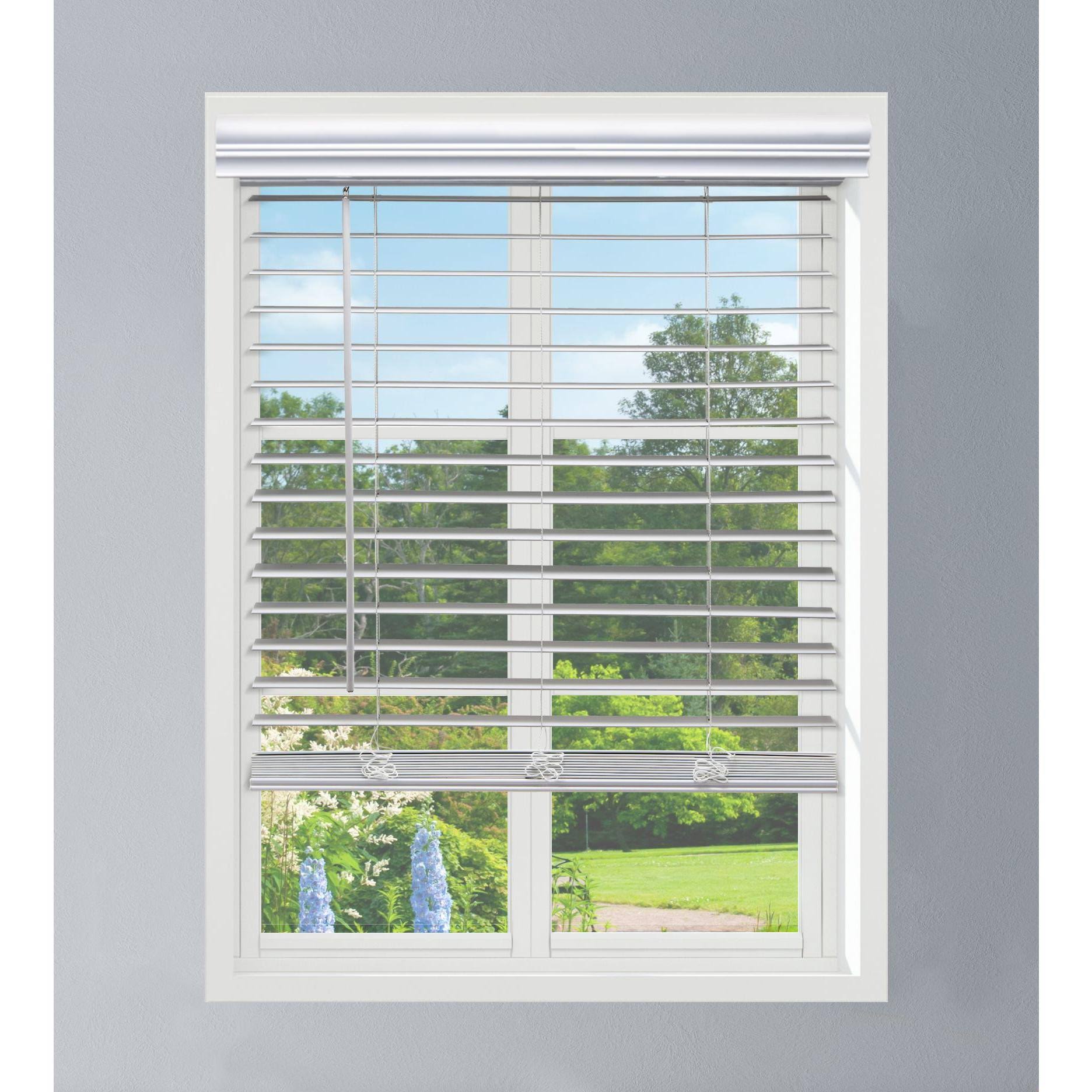 White Faux Wood Cordless Blinds T8041