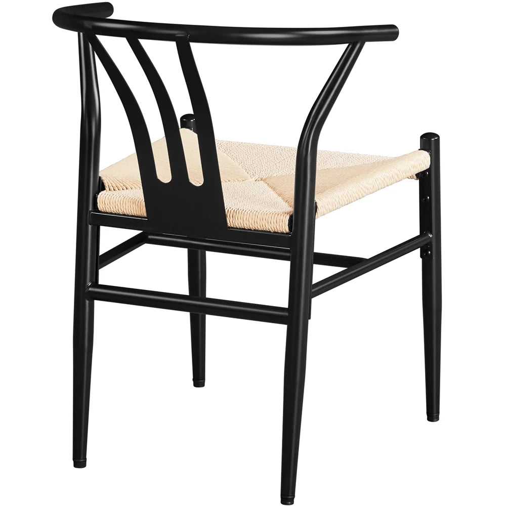 Set of 2 Black Weave Arm Chairs B872