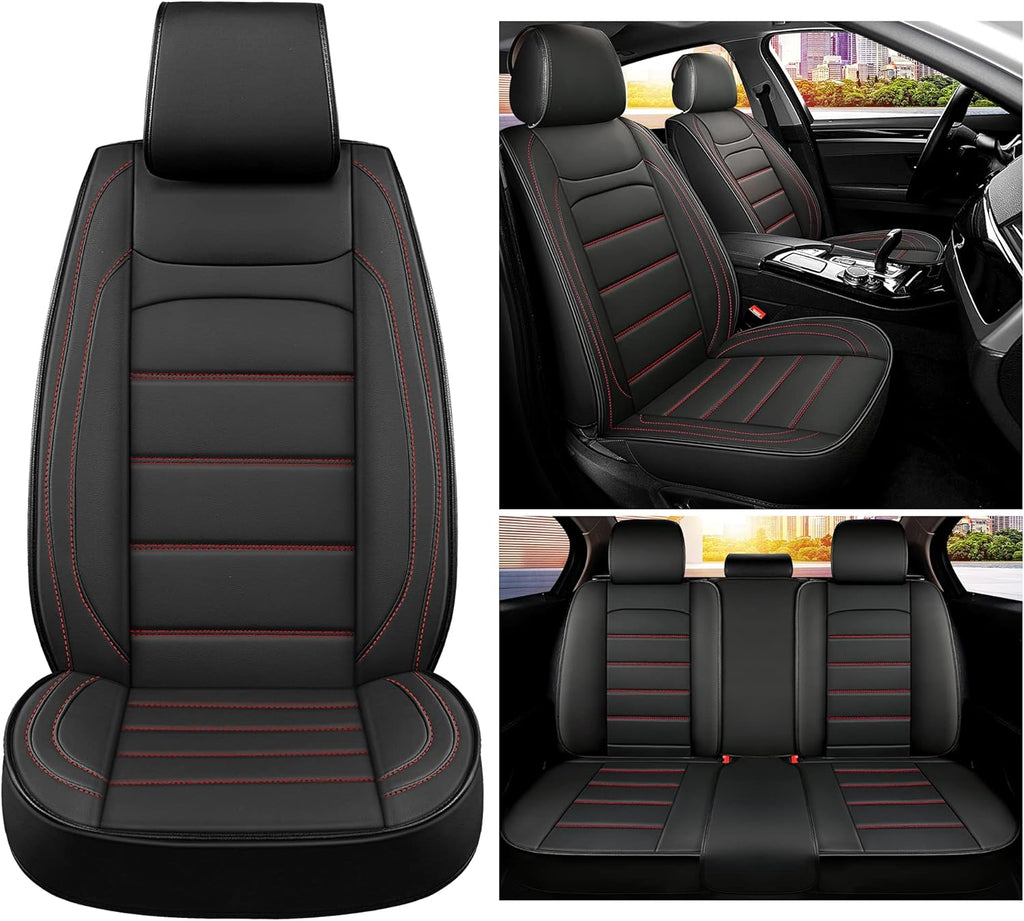 Gray Leather Car Seat Covers 2 PCS Front P37231