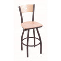Swivel Counter Stool with Pewter Finish and Maple Seat F287562