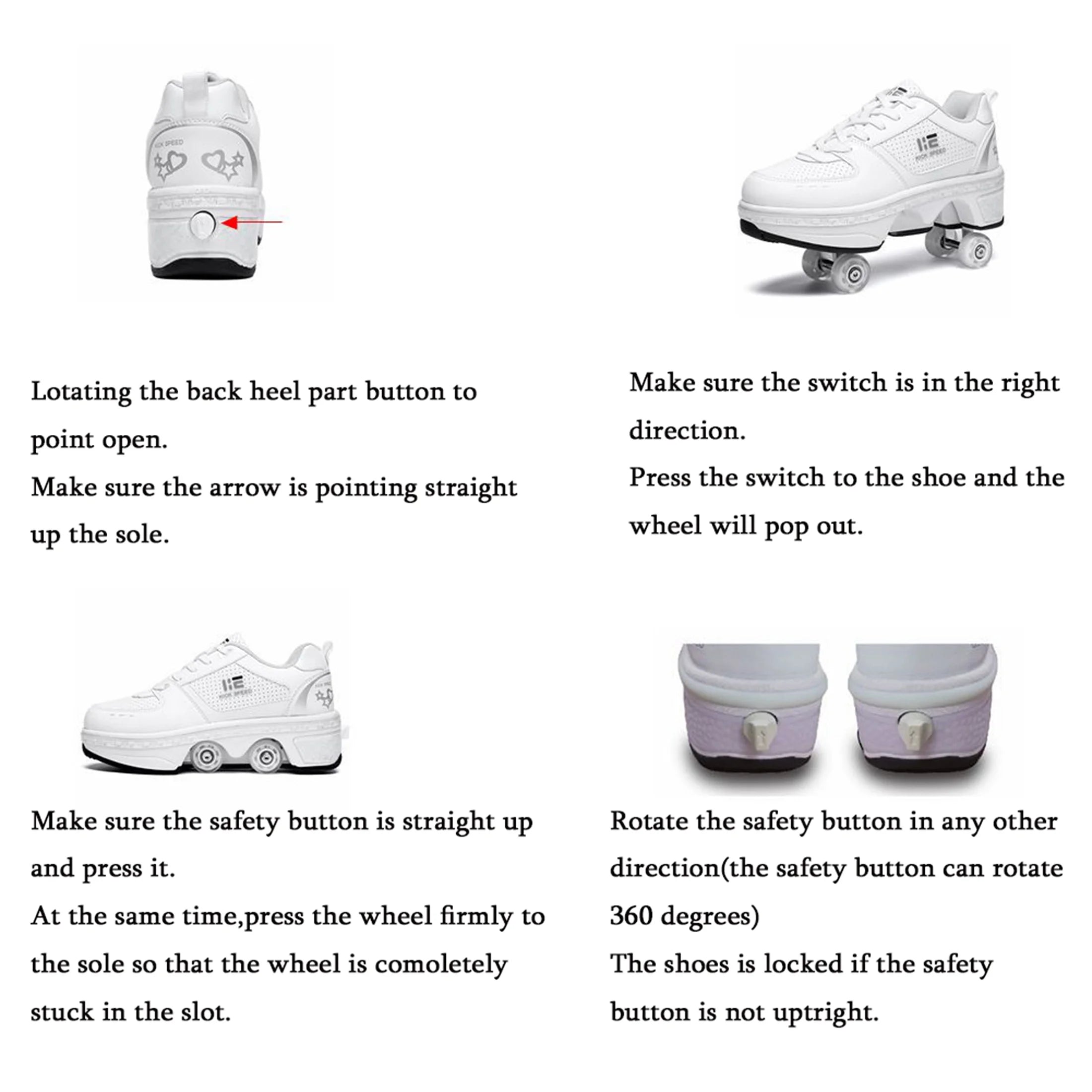 Roller Skate Shoes 2-in-1 Invisible Roller Skates U742190