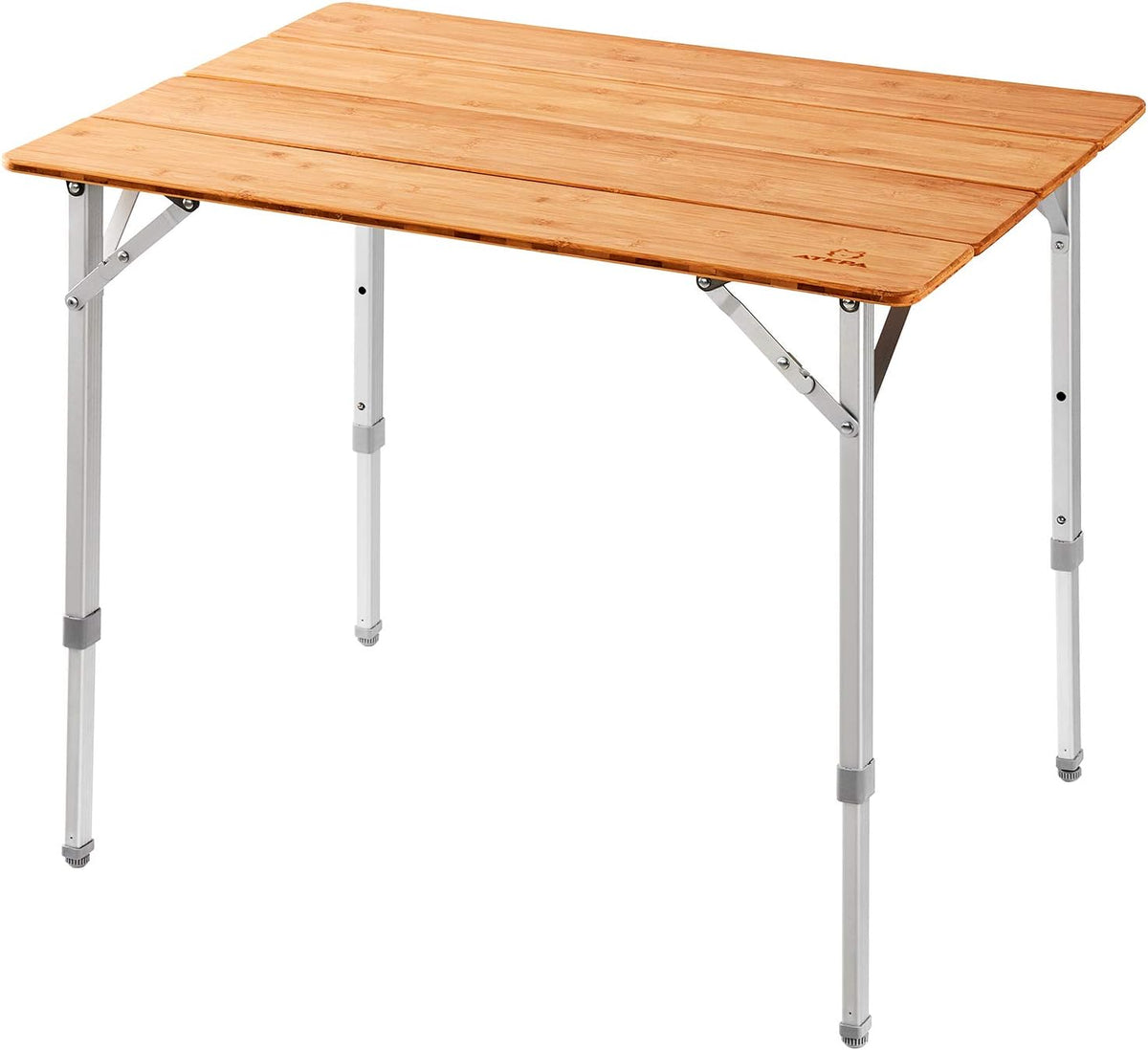 Bamboo Folding Table with Adjustable Height Aluminum Legs P47706