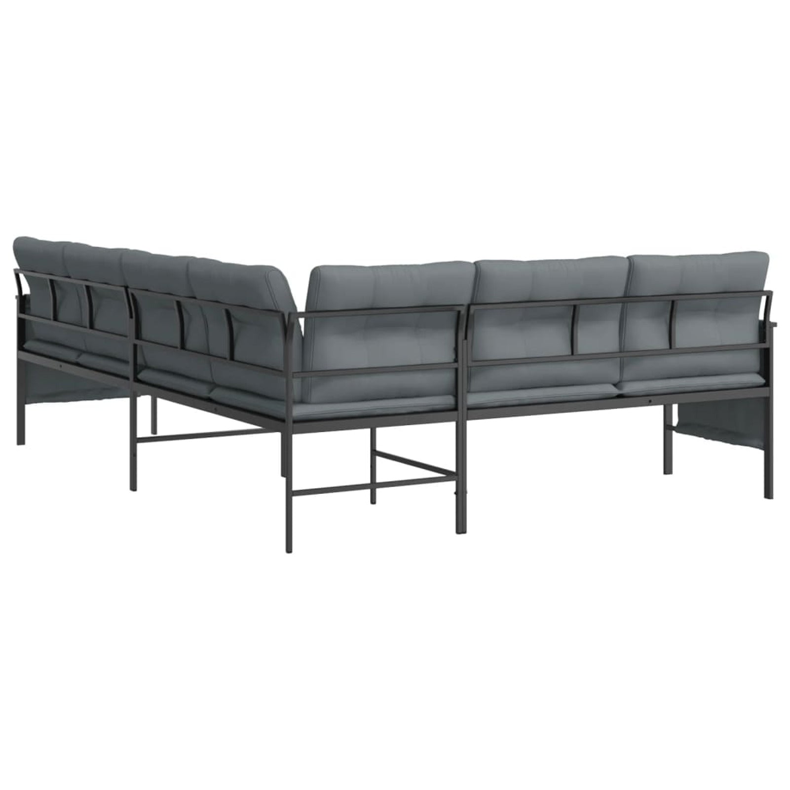 Anthracite Steel and Textilene Patio Corner Sofa M21843