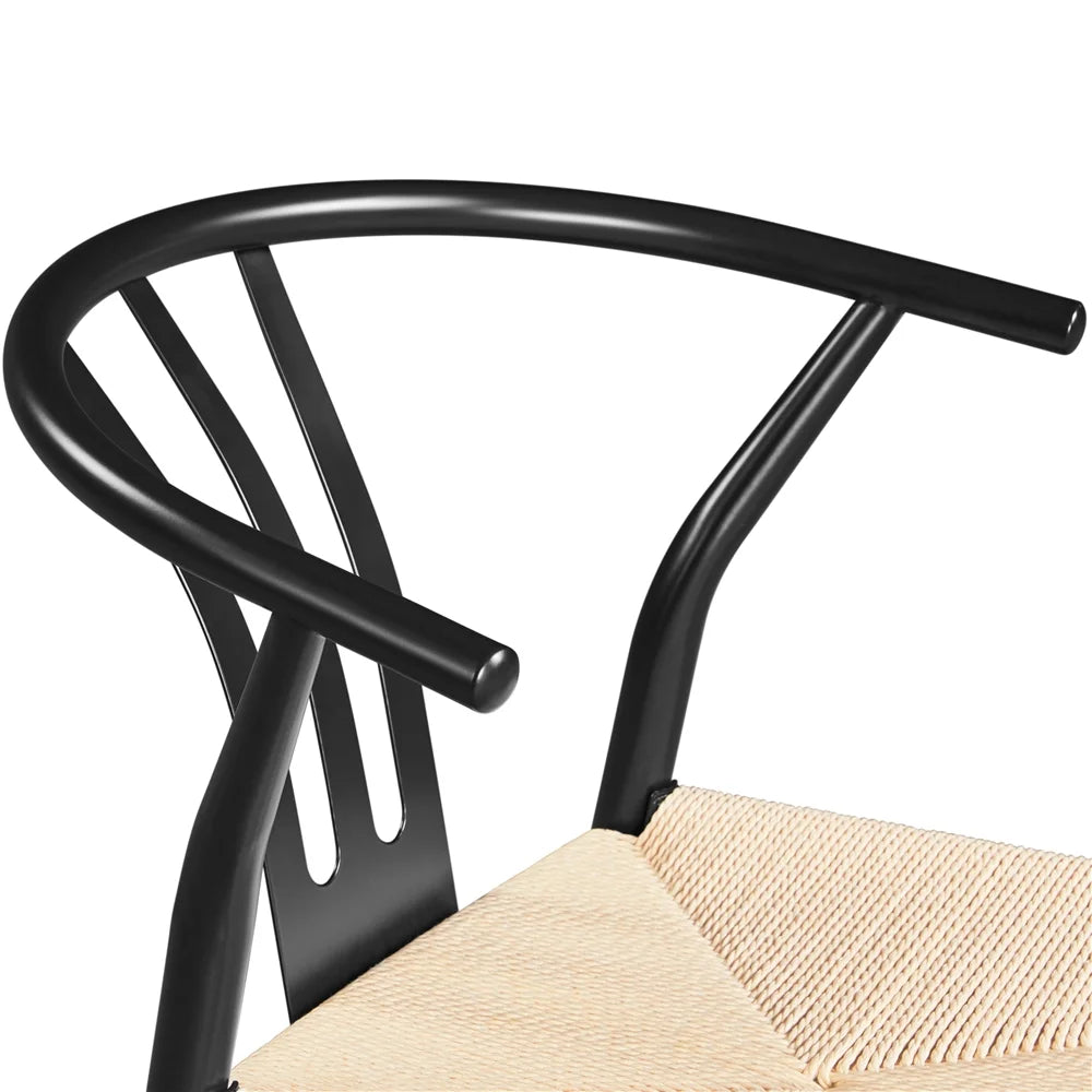Set of 2 Black Weave Arm Chairs B872