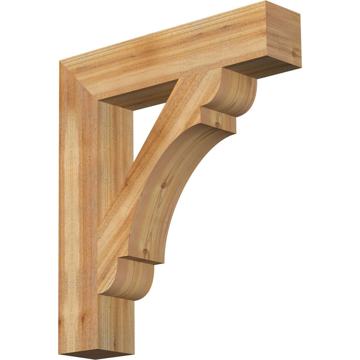 6x22W x 30x22D x 34x22H Olympic Block Rough Sawn Bracket, Western Red Cedar W863