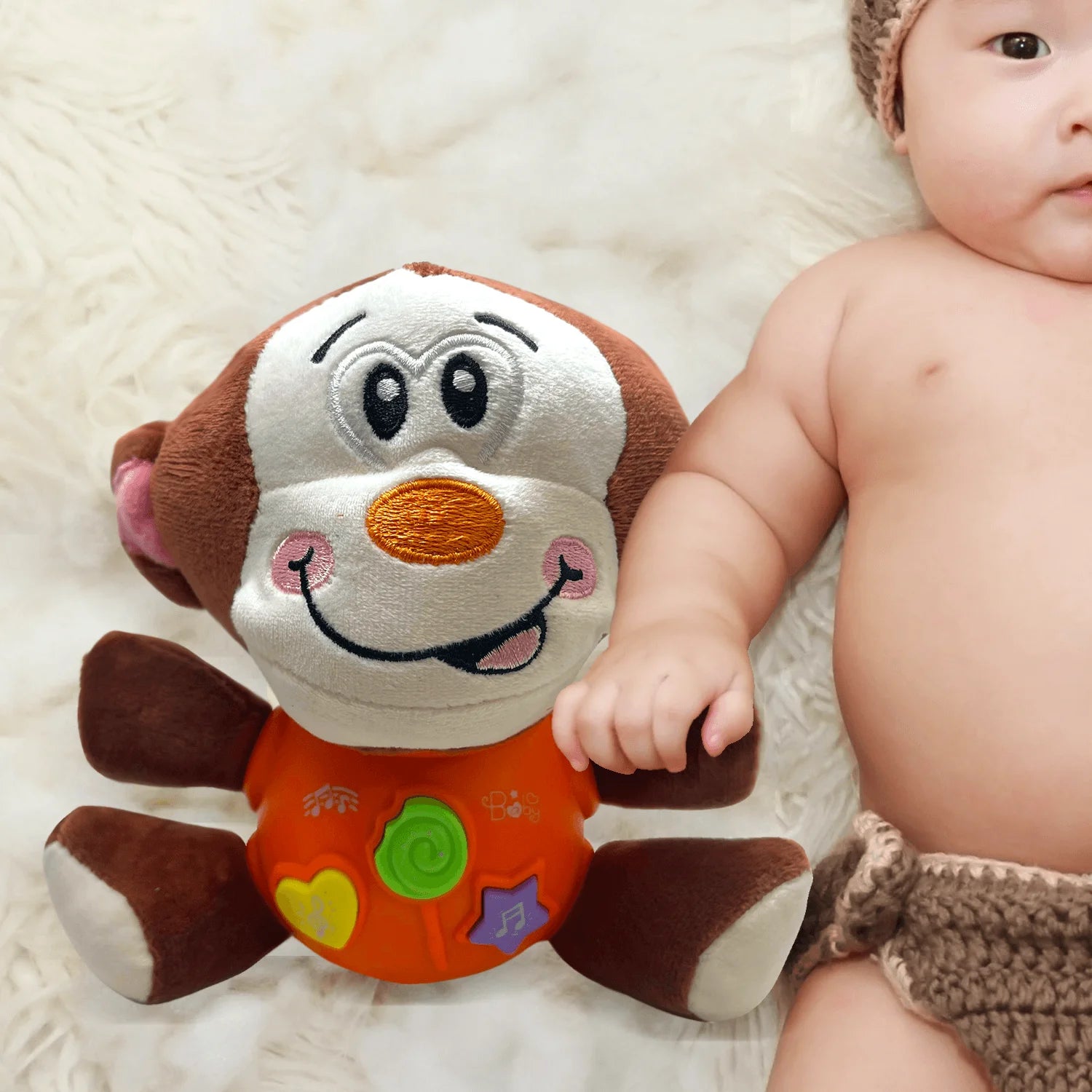 Musical Plush Monkey Baby Toy, 8 Inches H848889