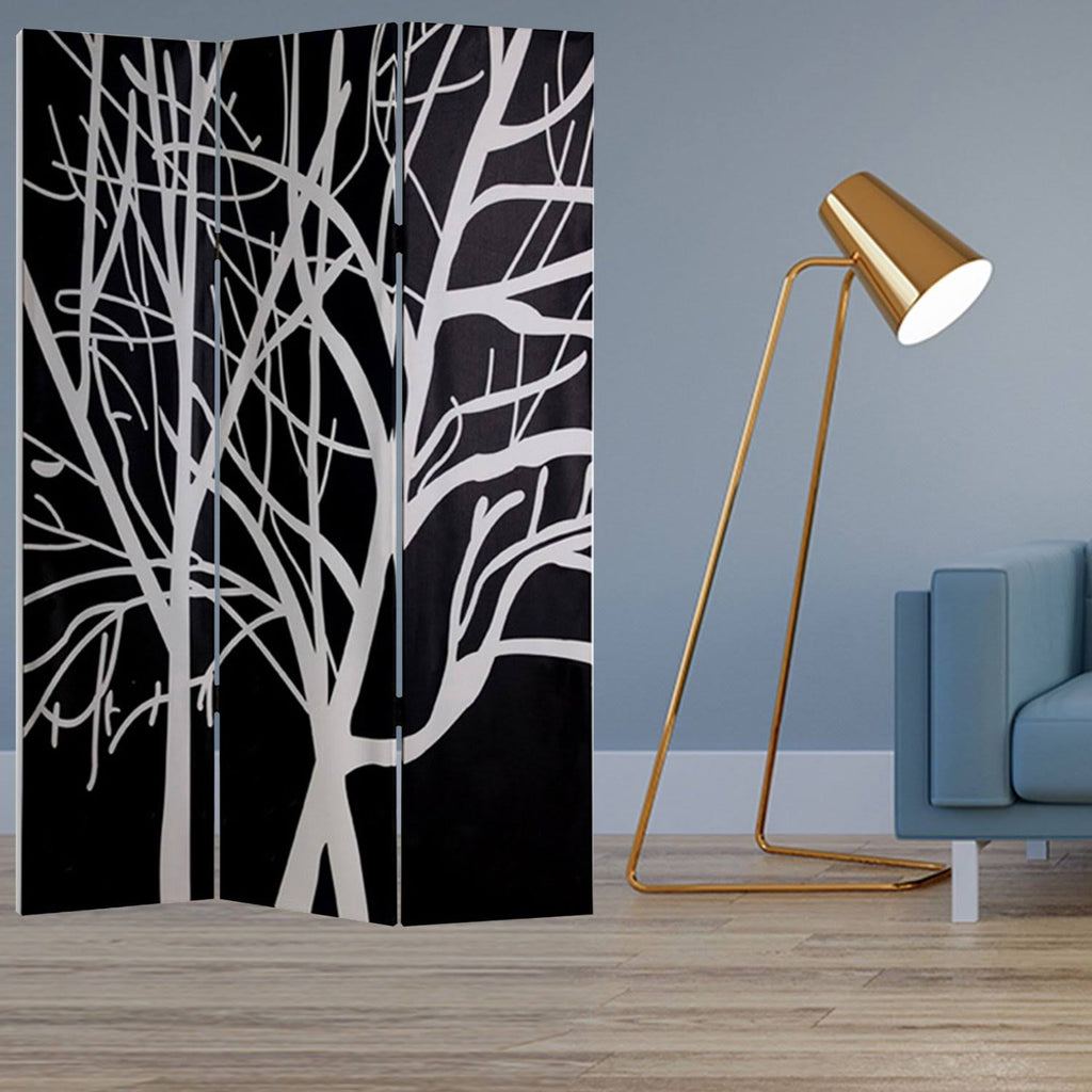 Multi Color Wood Canvas Screen C40268
