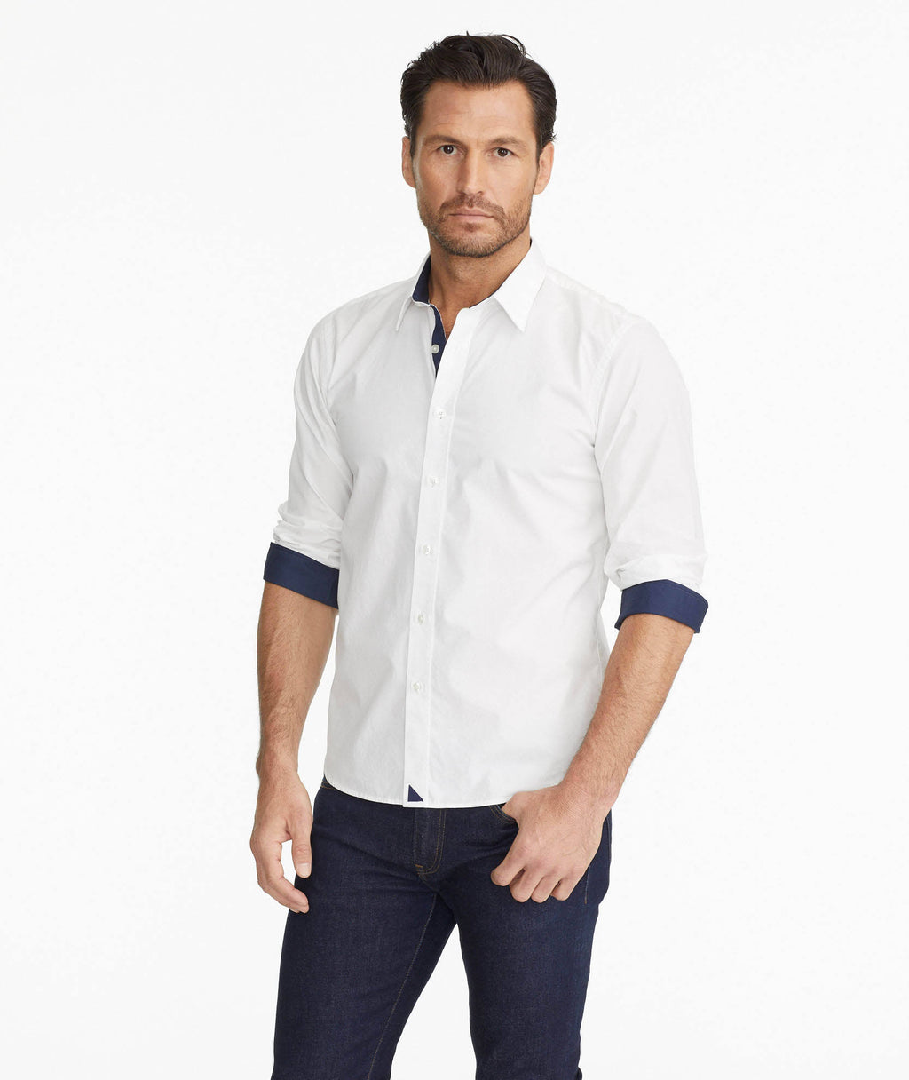 White Wrinkle Free Relaxed Fit Shirt V2070