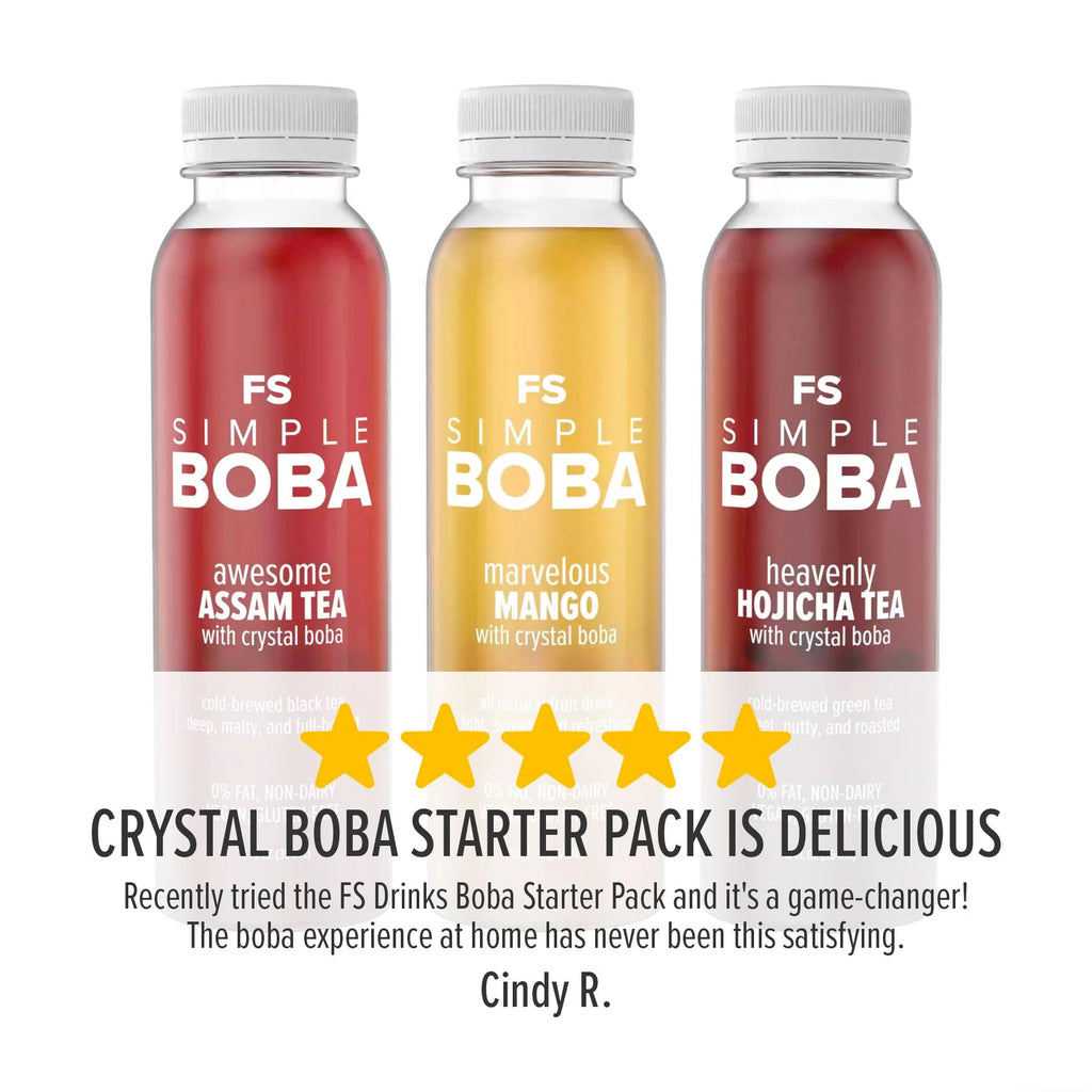 Assam Black, Hojicha Green, Mango Juices with Crystal Boba, 6-Pack of 12oz Bottles J336542