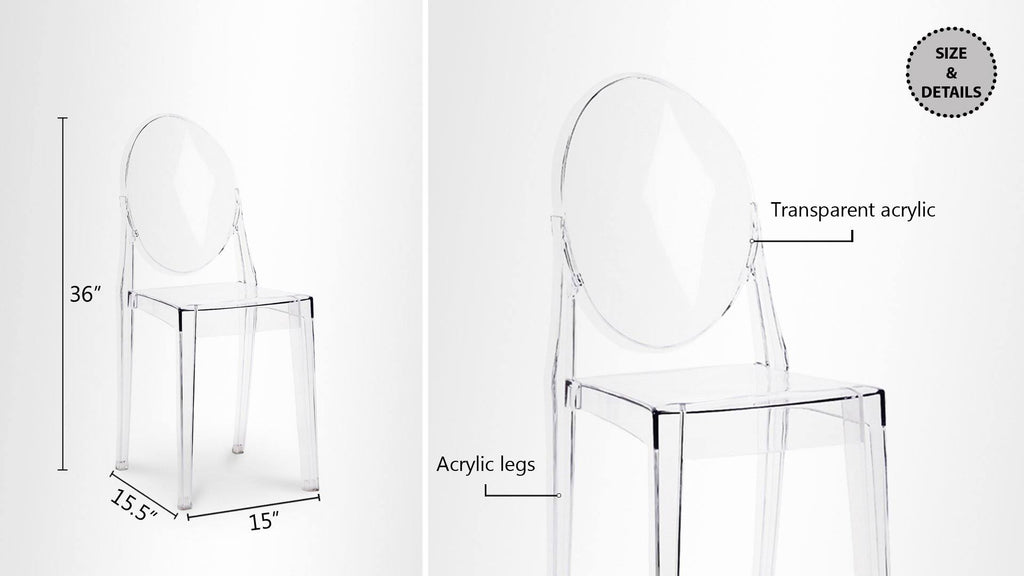Clear Ghost Side Chair Set of 4 R310452