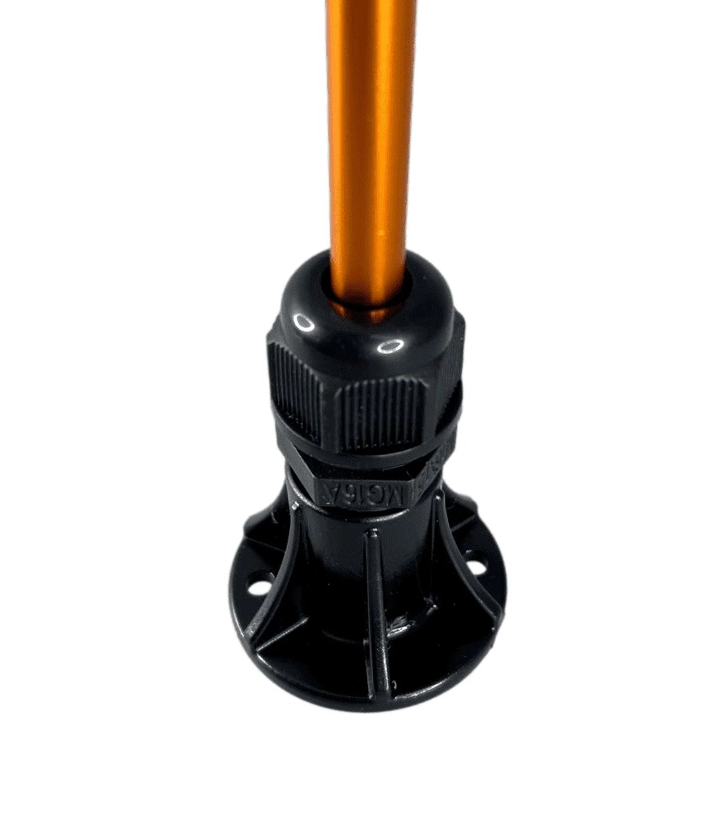 Red Triangle Flag Pole Socket Base Bronze Anodize Aluminum 5/16" Tube Foldable Pole with Light E554