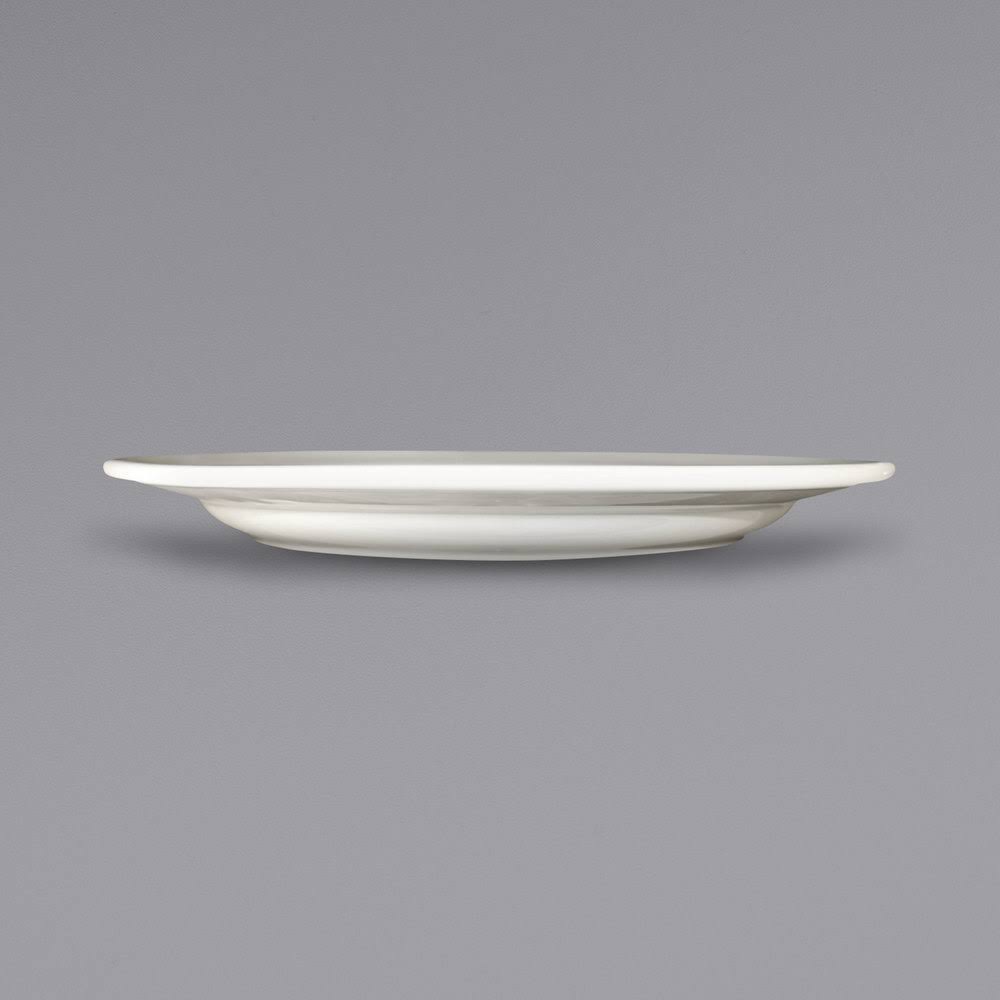 Ivory Embossed Stoneware Plate - 24/Case P975534