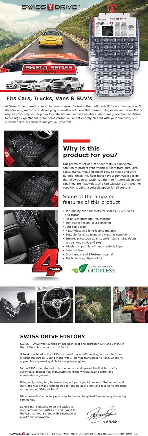 4 pcs Rubber Car Floor Mats X981833