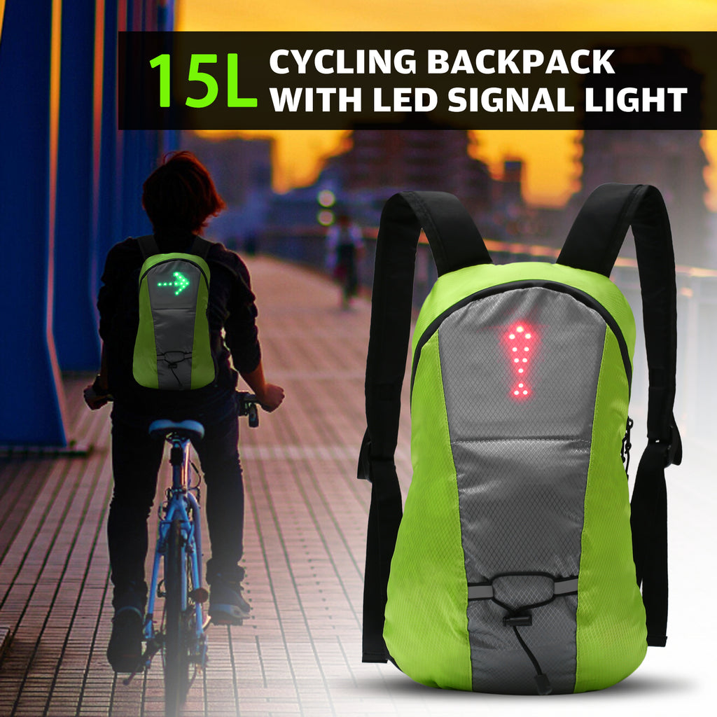 Wireless USB Rechargeable LED Turn Signal Backpack Light O2243