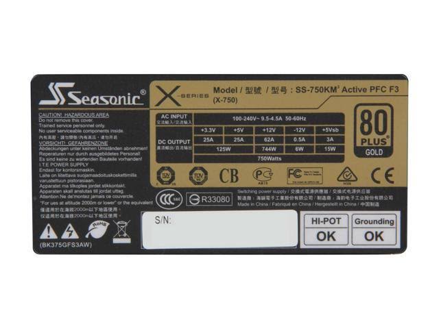 750W 80 Plus Gold ATX12V / EPS12V Power Supply N402