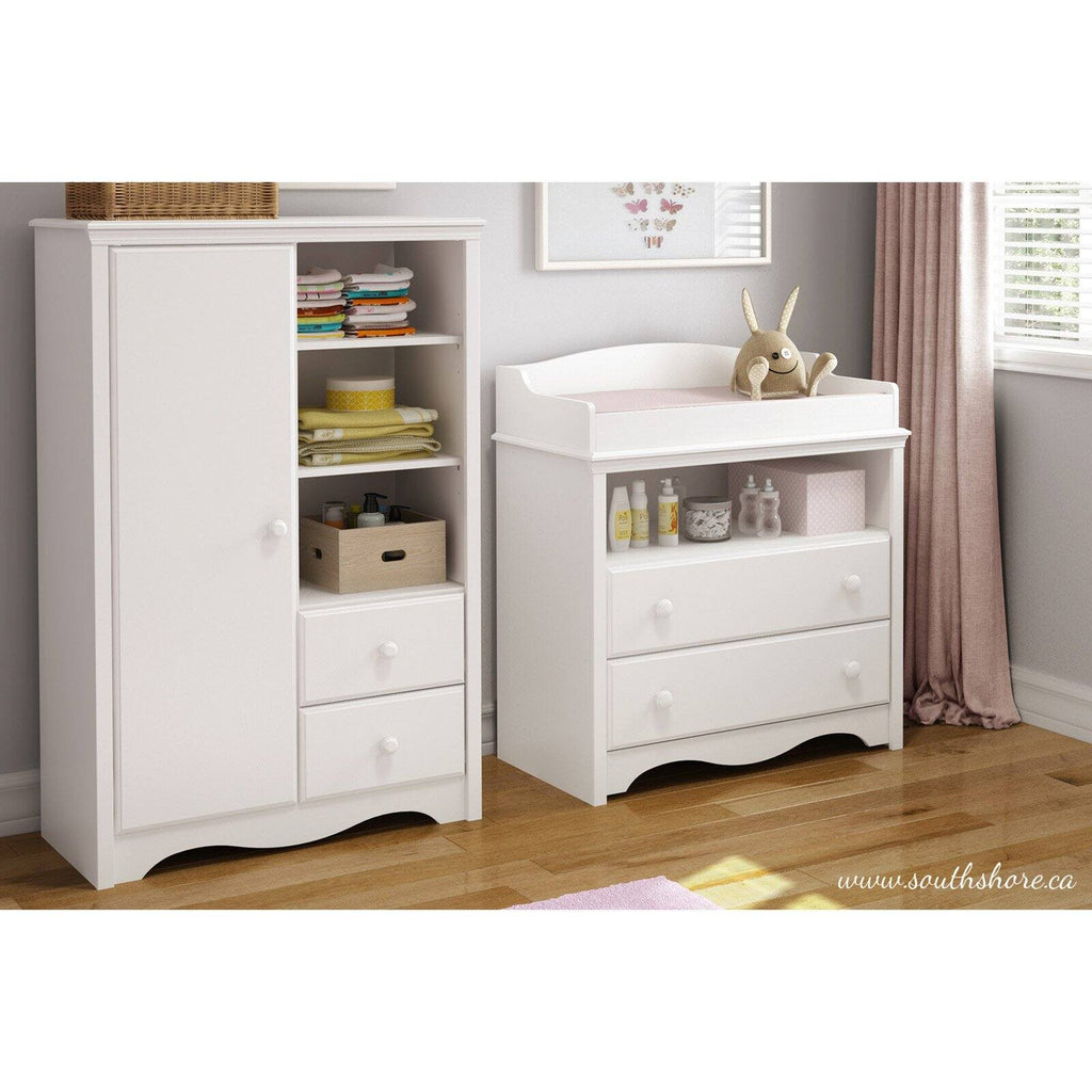 Pure White Armoire with Drawers K777