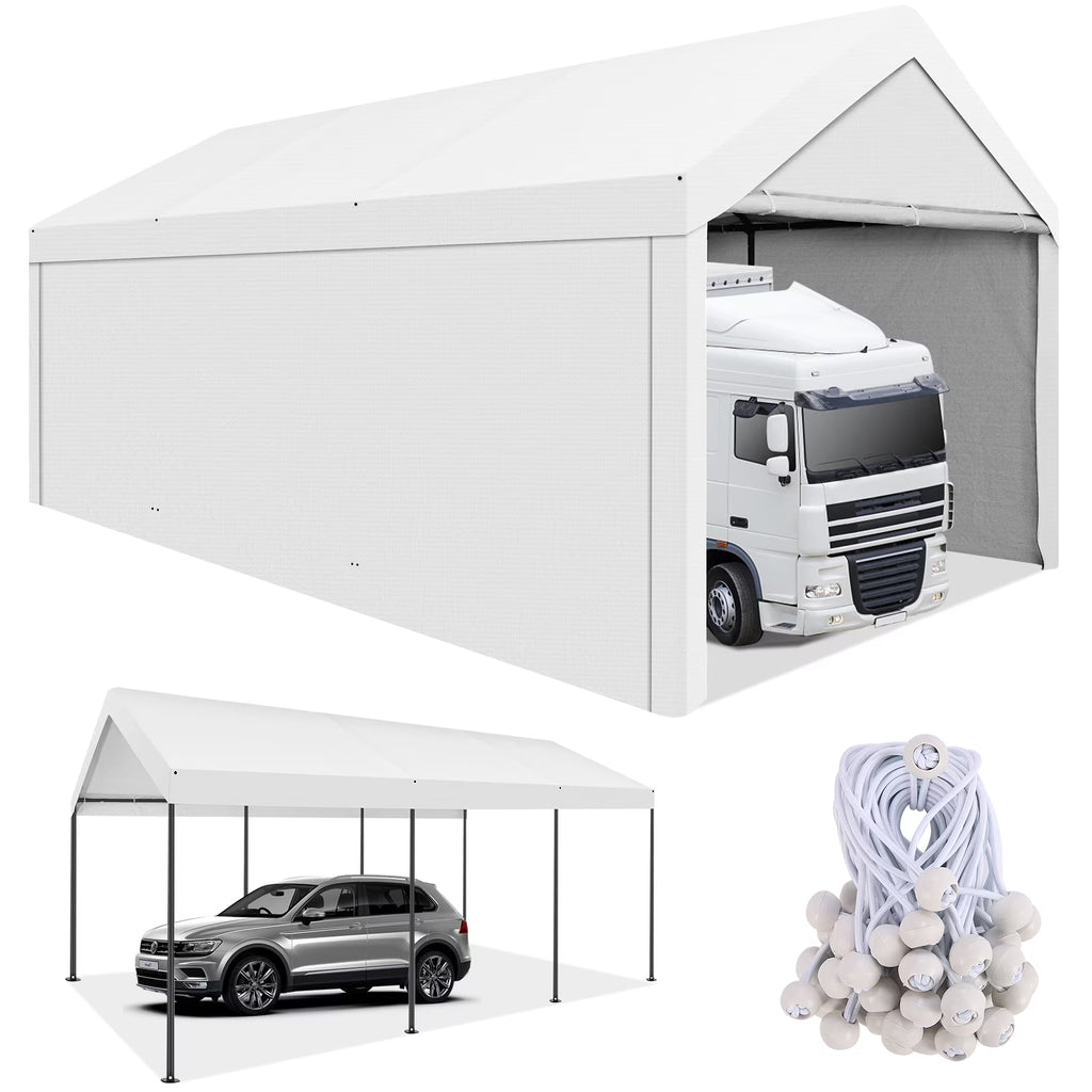10x20ft Heavy Duty Double-Layer Waterproof Steel Frame Carport Canopy B7311