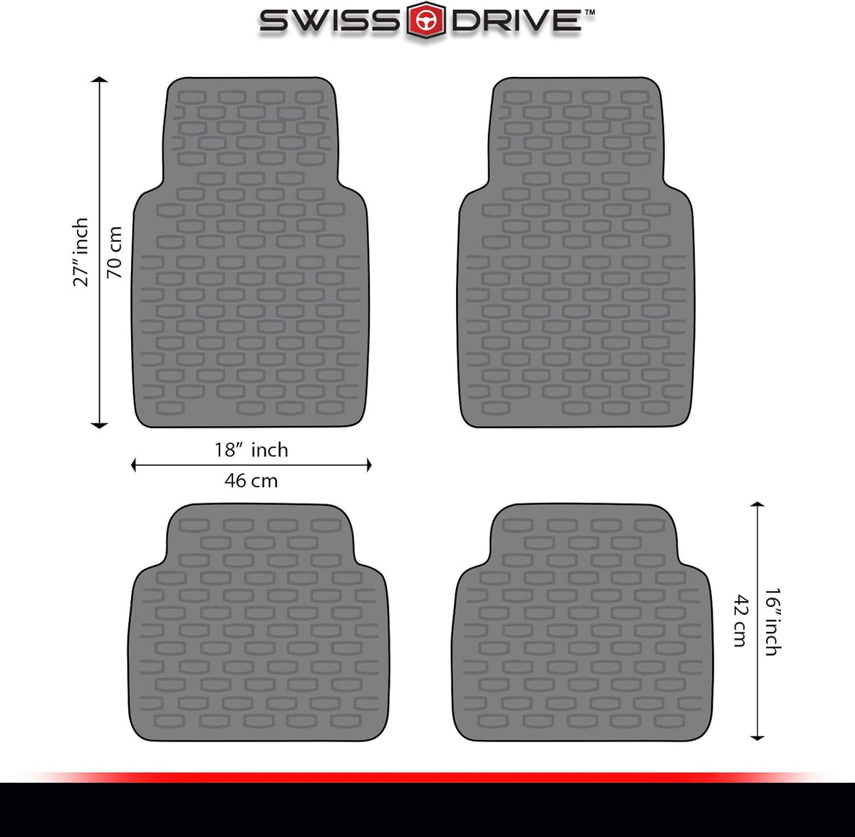 4 pcs Rubber Car Floor Mats X981833