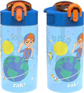 16 oz Pack of 2 Kids Water Bottle with Spout Cover and Carrying Loop L504836