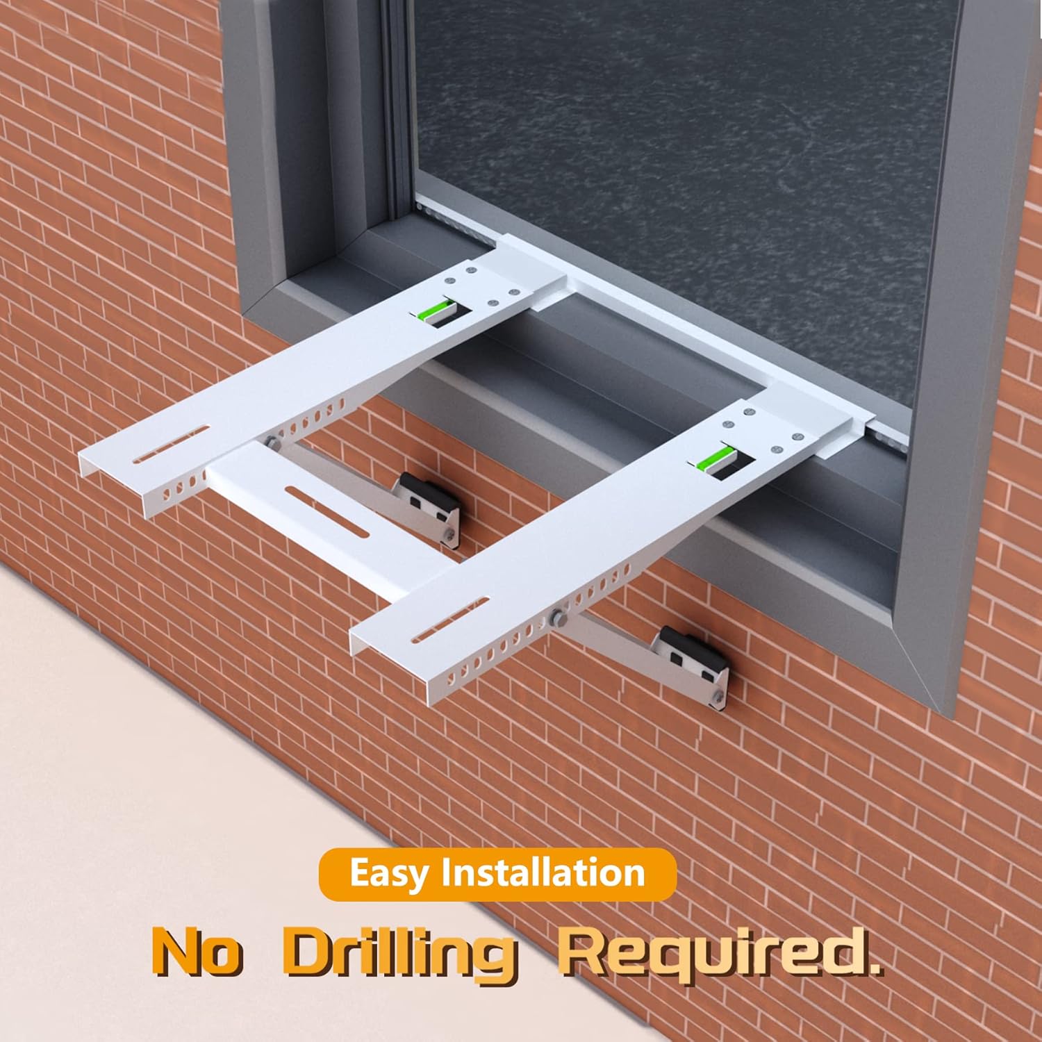 Drill-Less Window Air Conditioner Bracket, Heavy Duty, Up to 200lbs, Pack of 2 U8235